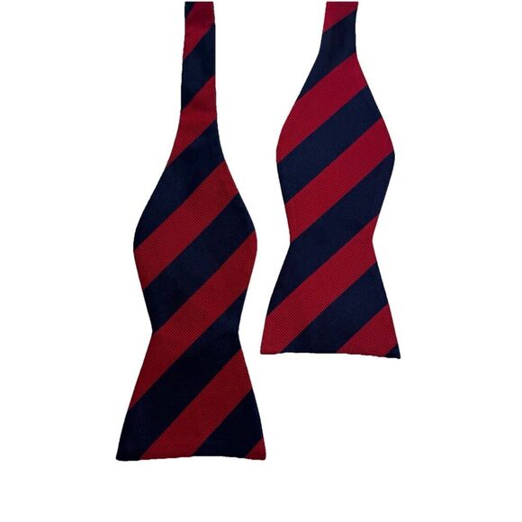 IZOD Men’s Bow Tie Red and Navy Blue Striped Adjustable - Picture 1 of 6